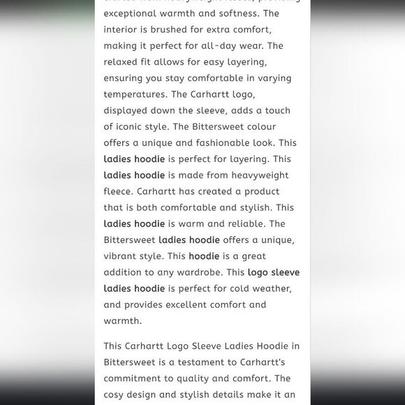 Carhartt Relaxed Fit Midweight Logo Sleeve Graphic Hoodie- Bittersweet - Picture 5 of 8